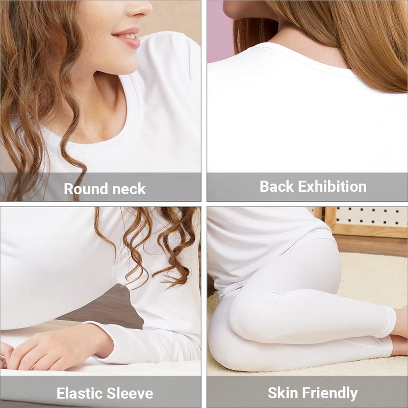 HEROBIKER Thermal Underwear Women Ultra-Soft Set Base Layer Top & Bottom Long Johns Fleece Lined White Large - Image 4